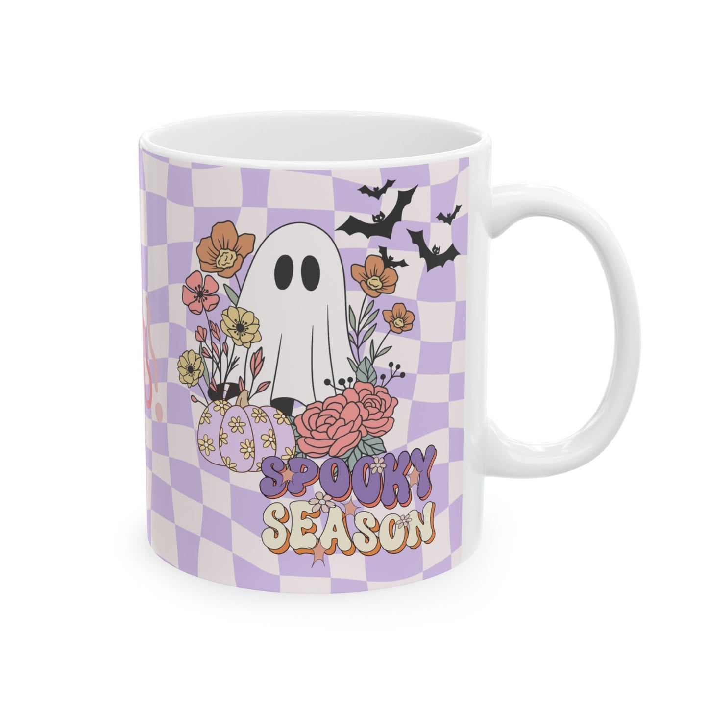 Spooky Ghost Floral Pastel Halloween Mug Gift