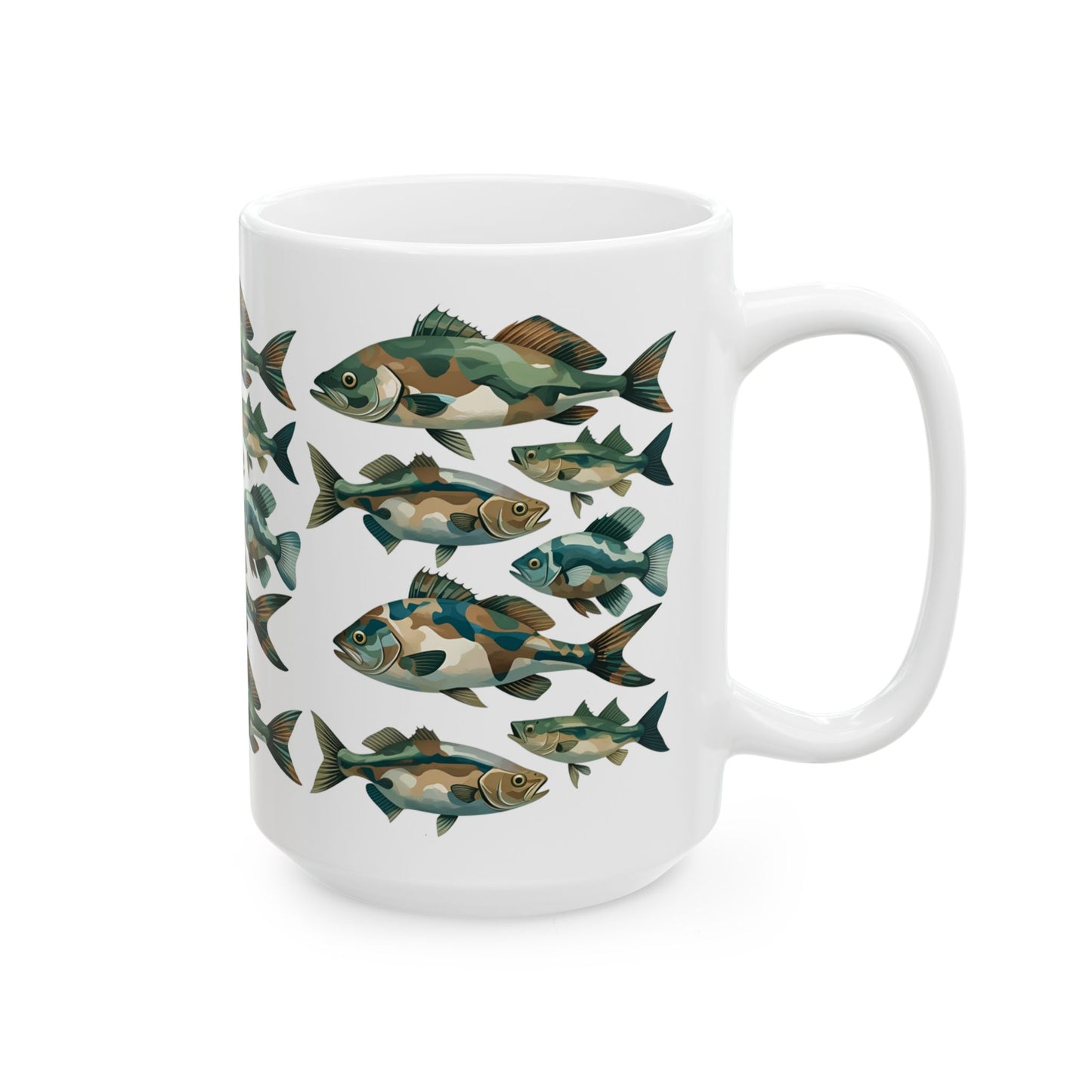 Artistic Fish Ceramic Mug - Perfect Gift for Fishing Dads and Grandpas