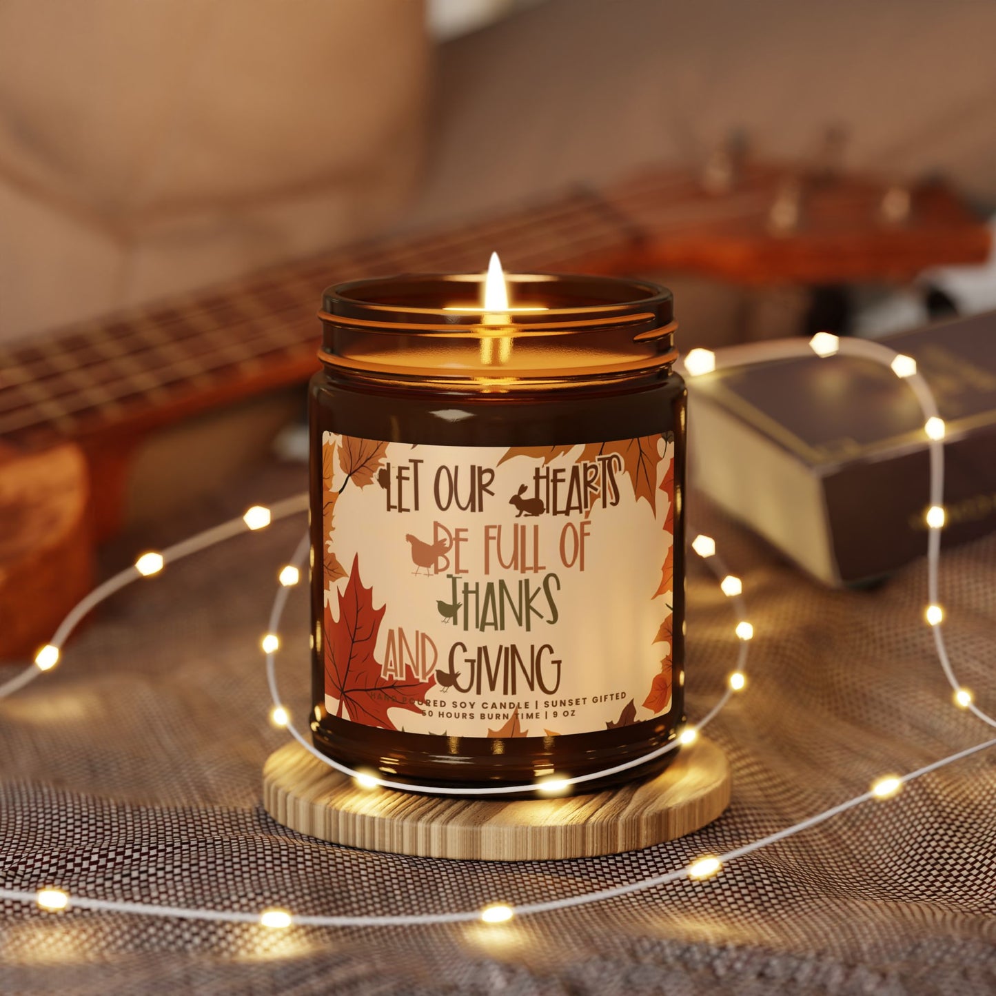 Thanksgiving Fall Scented Candle - Autumn Gift Cozy Home Hygge Gift
