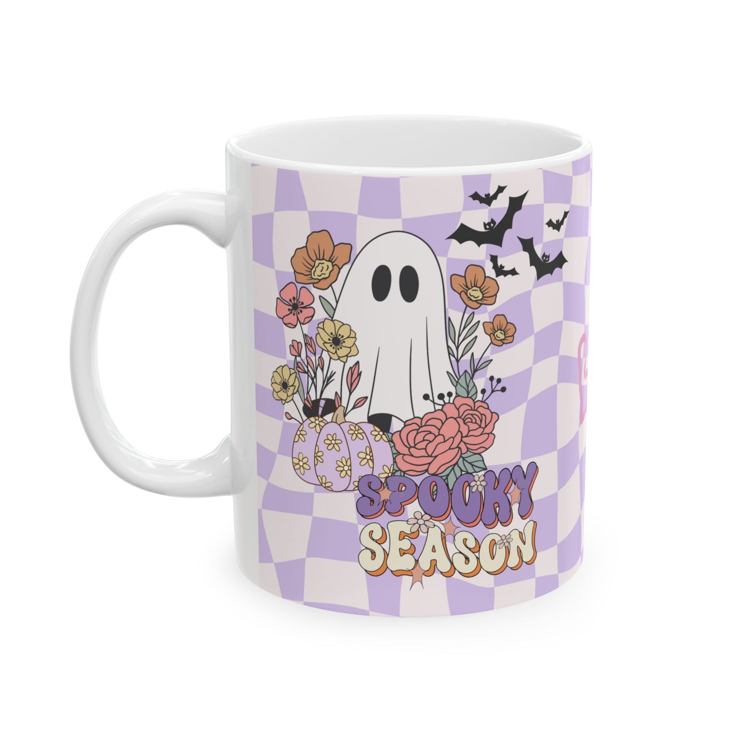 Spooky Ghost Floral Pastel Halloween Mug Gift