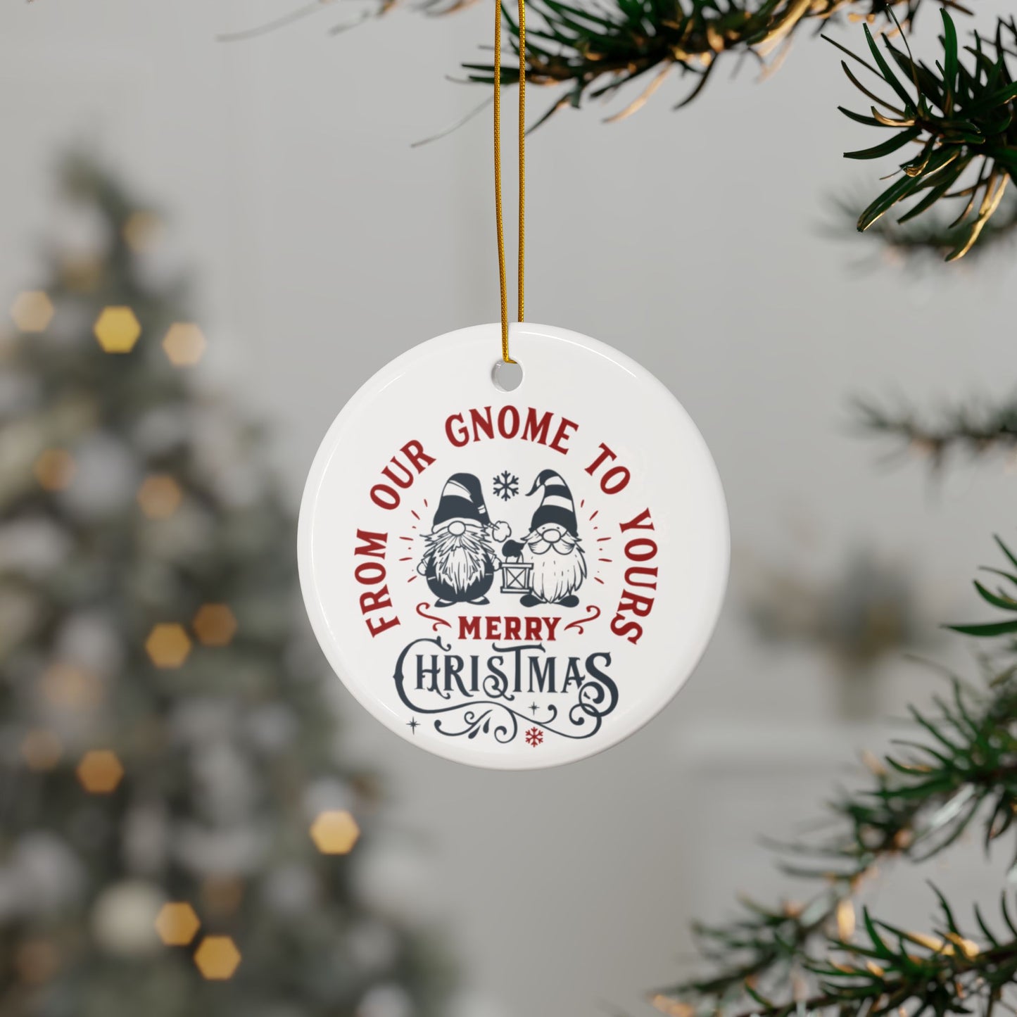 Gnome Christmas Ornament Gift for Gnome lovers- Holiday Ornament Christmas tree decor