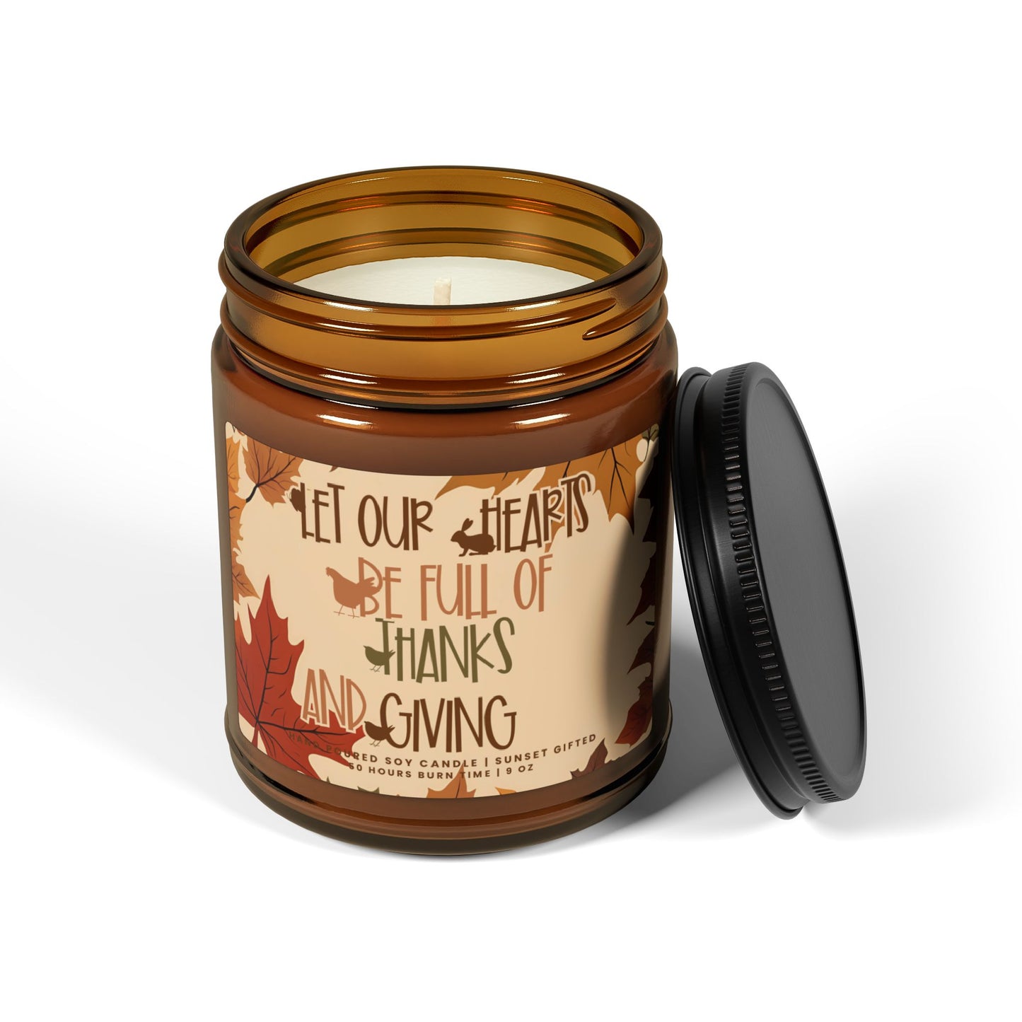 Thanksgiving Fall Scented Candle - Autumn Gift Cozy Home Hygge Gift