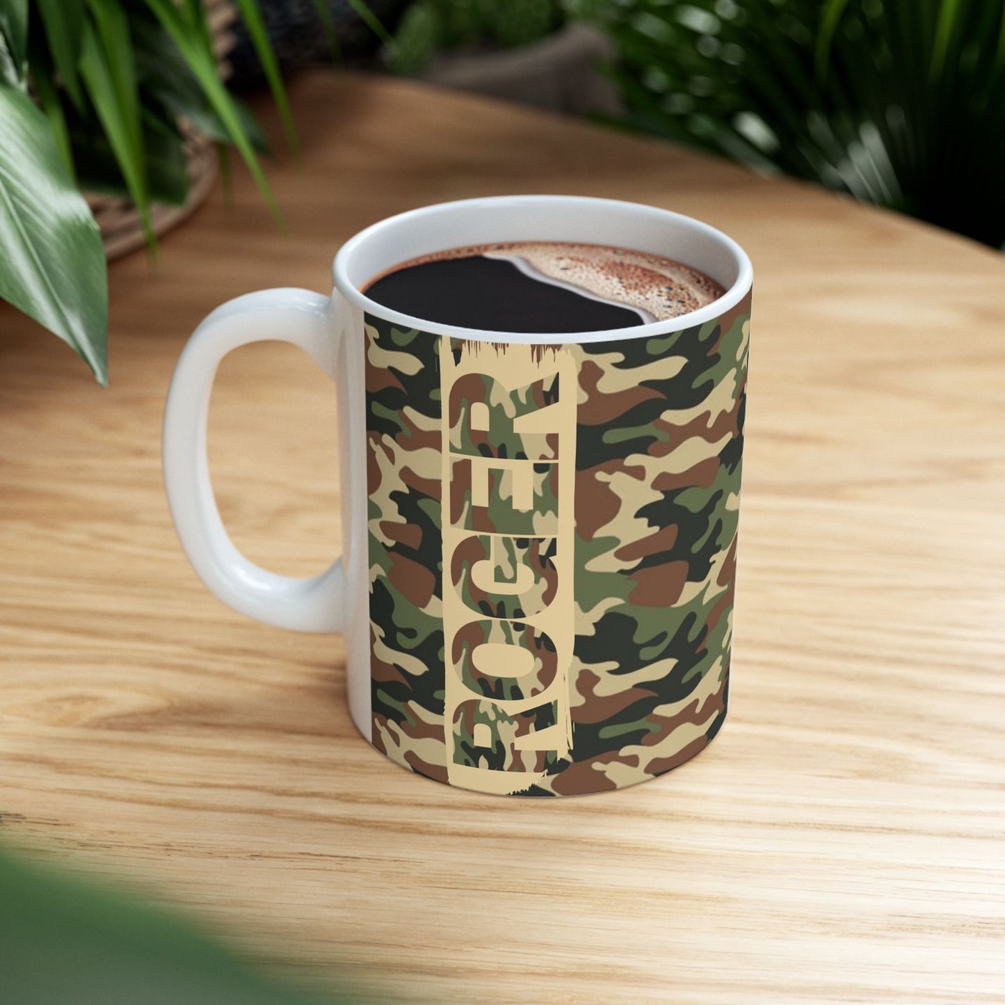 Military Style Camo Mug - Personalized Gift for Outdoor Enthusiasts