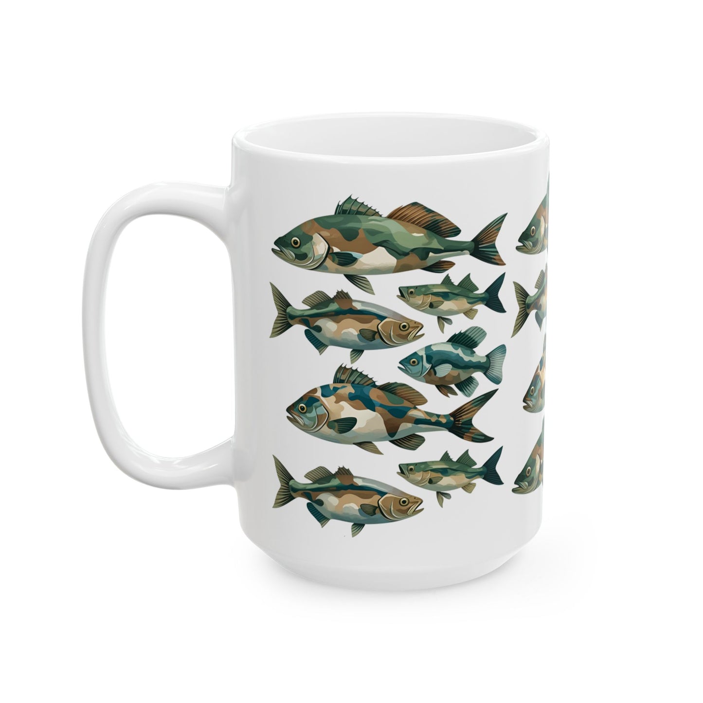 Artistic Fish Ceramic Mug - Perfect Gift for Fishing Dads and Grandpas