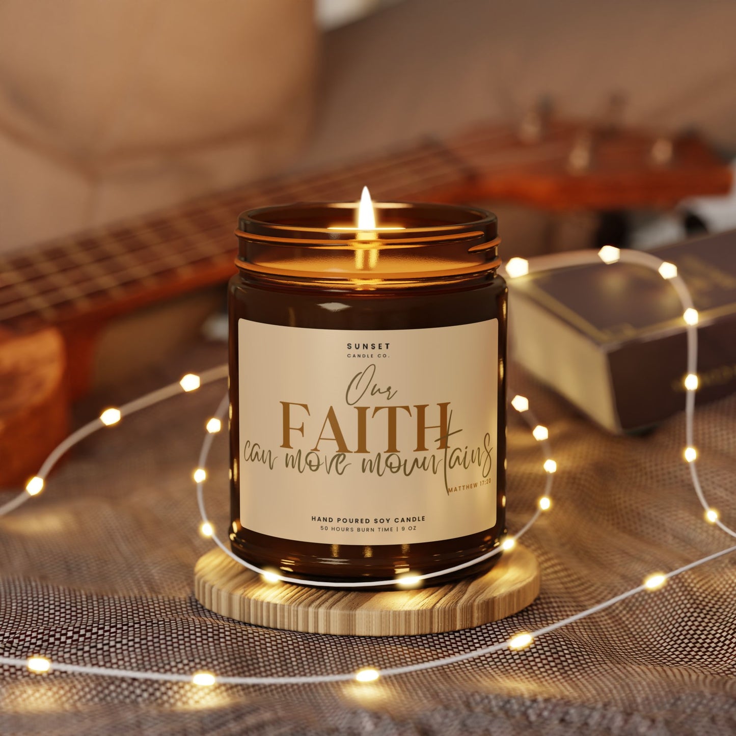 Faith Christian Candle Gift with Bible Verse