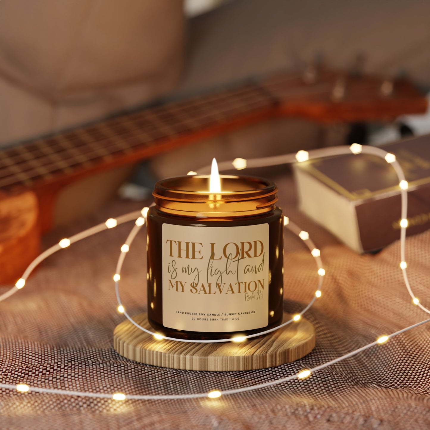 Christian candle gift with bible verse affirmation church group gift