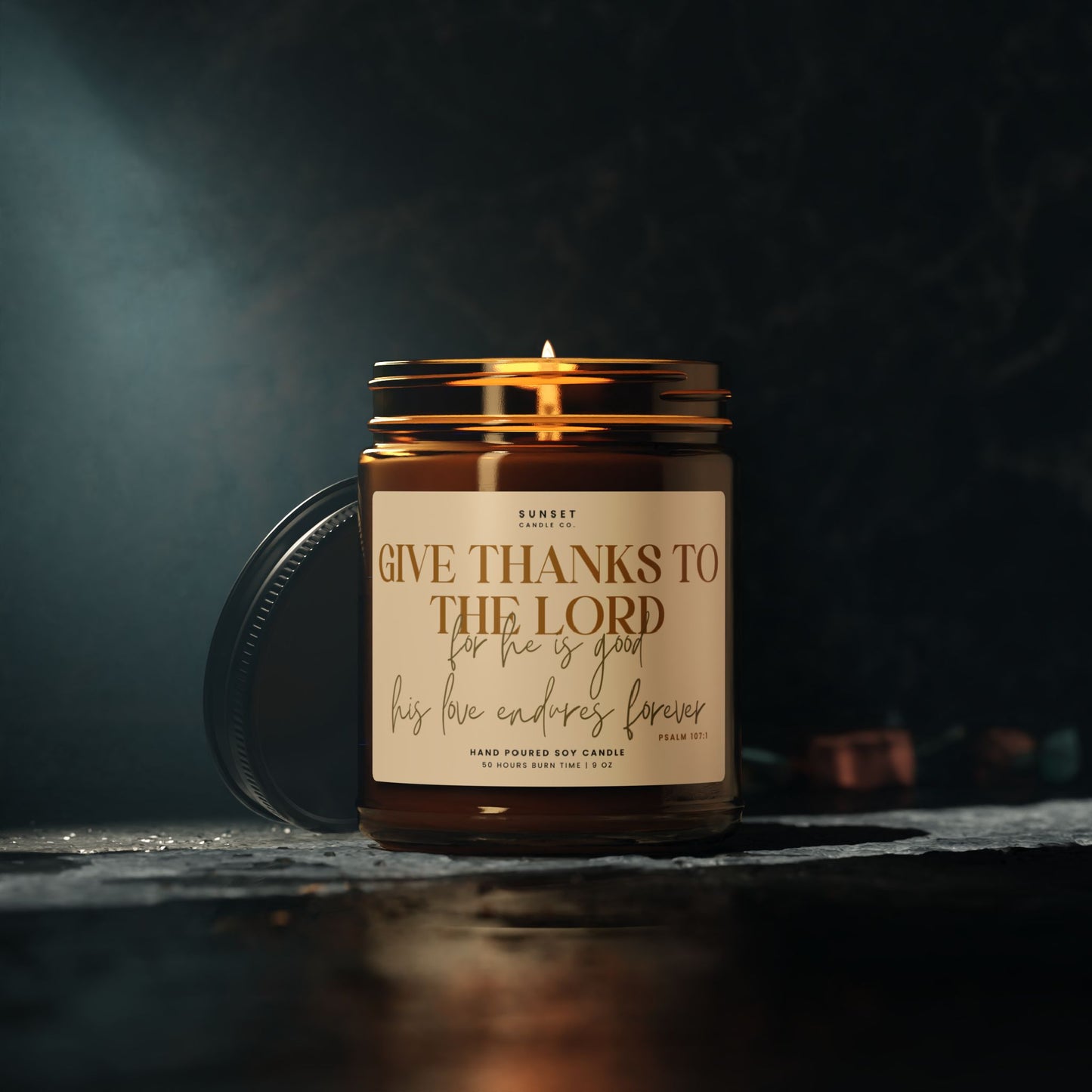 Give thanks candle gift Christian Candle Bible Prayer for friends