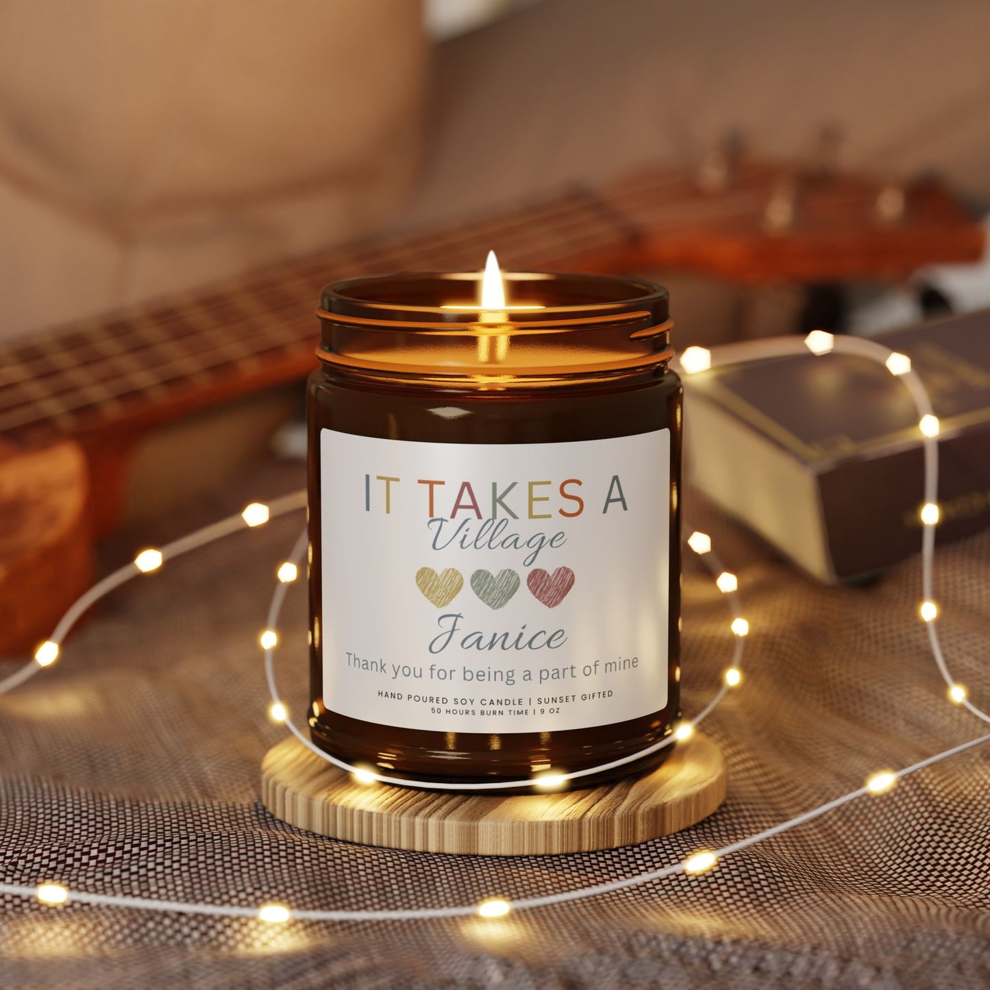 Appreciation Candle It takes a Village gift - Thank you candle teacher gift