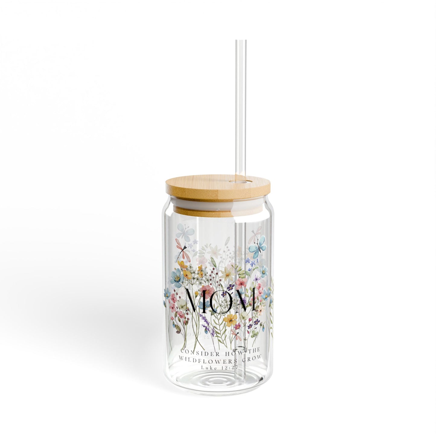 Floral Mom Glass Tumbler - Unique Gift for Mother's Day