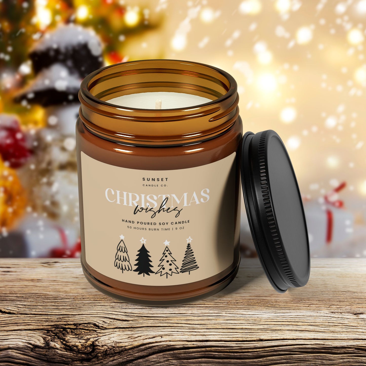 Christmas tree candle gift -Holiday Scented Candle Secret Santa Gift idea