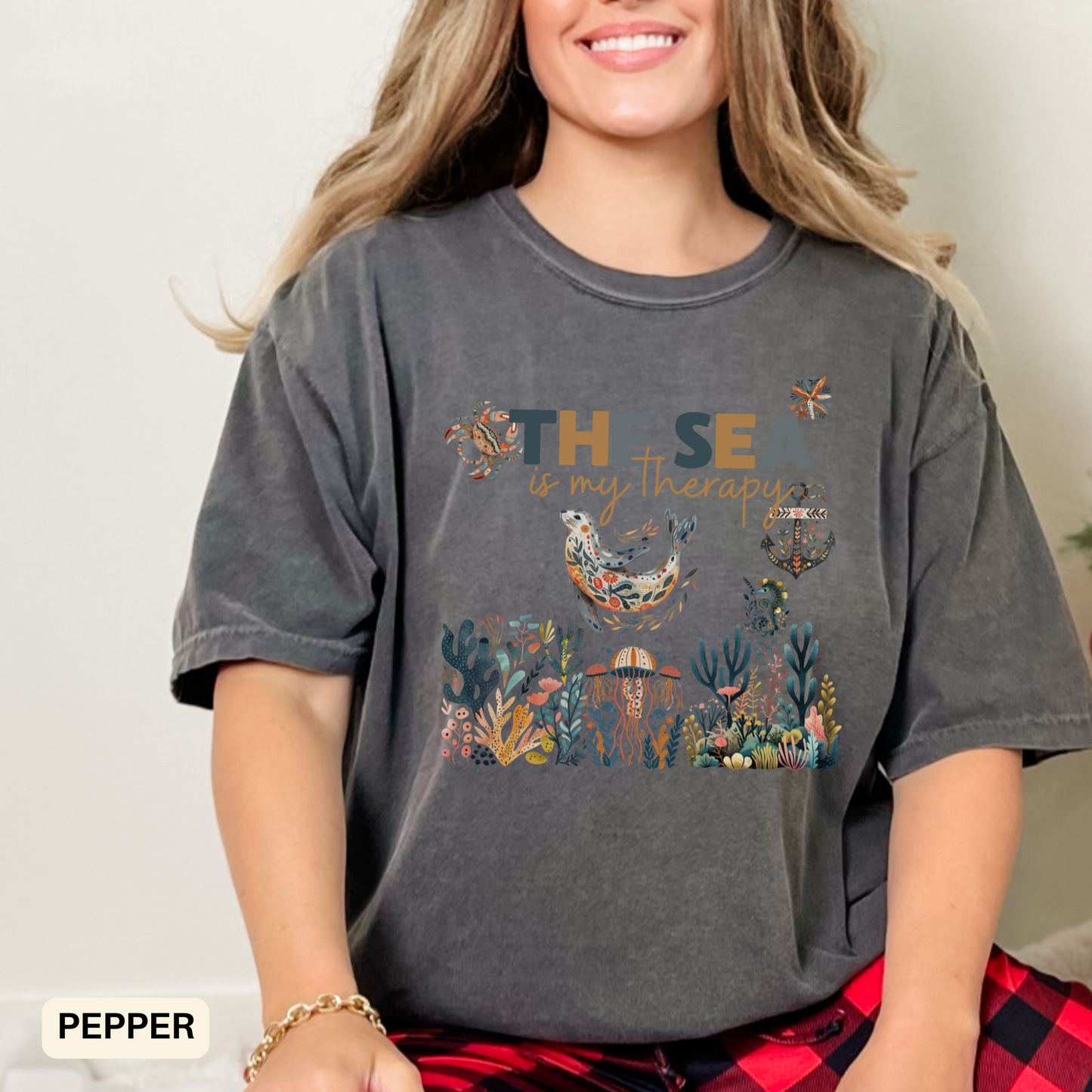Sea Life Shirt Coastal Outfit, Nautical Beachwear for Sailing and fishing