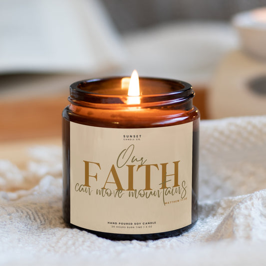 Faith Christian Candle Gift with Bible Verse