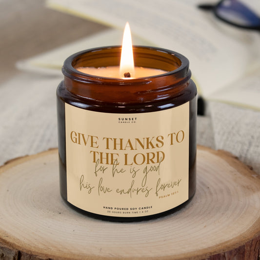 Give thanks candle gift Christian Candle Bible Prayer for friends