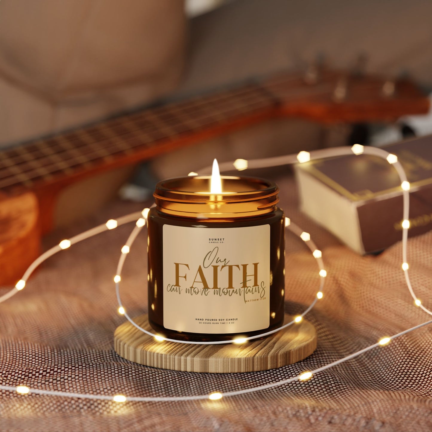 Faith Christian Candle Gift with Bible Verse