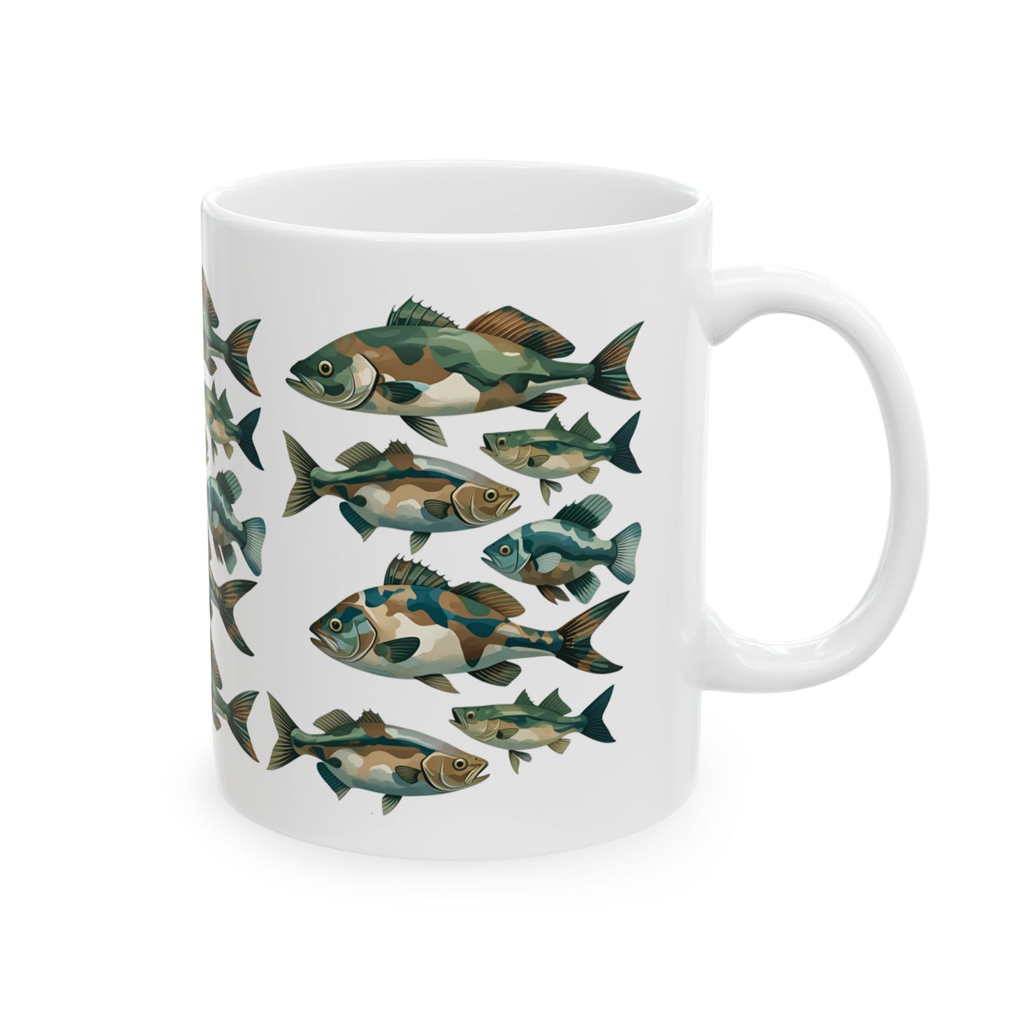 Artistic Fish Ceramic Mug - Perfect Gift for Fishing Dads and Grandpas
