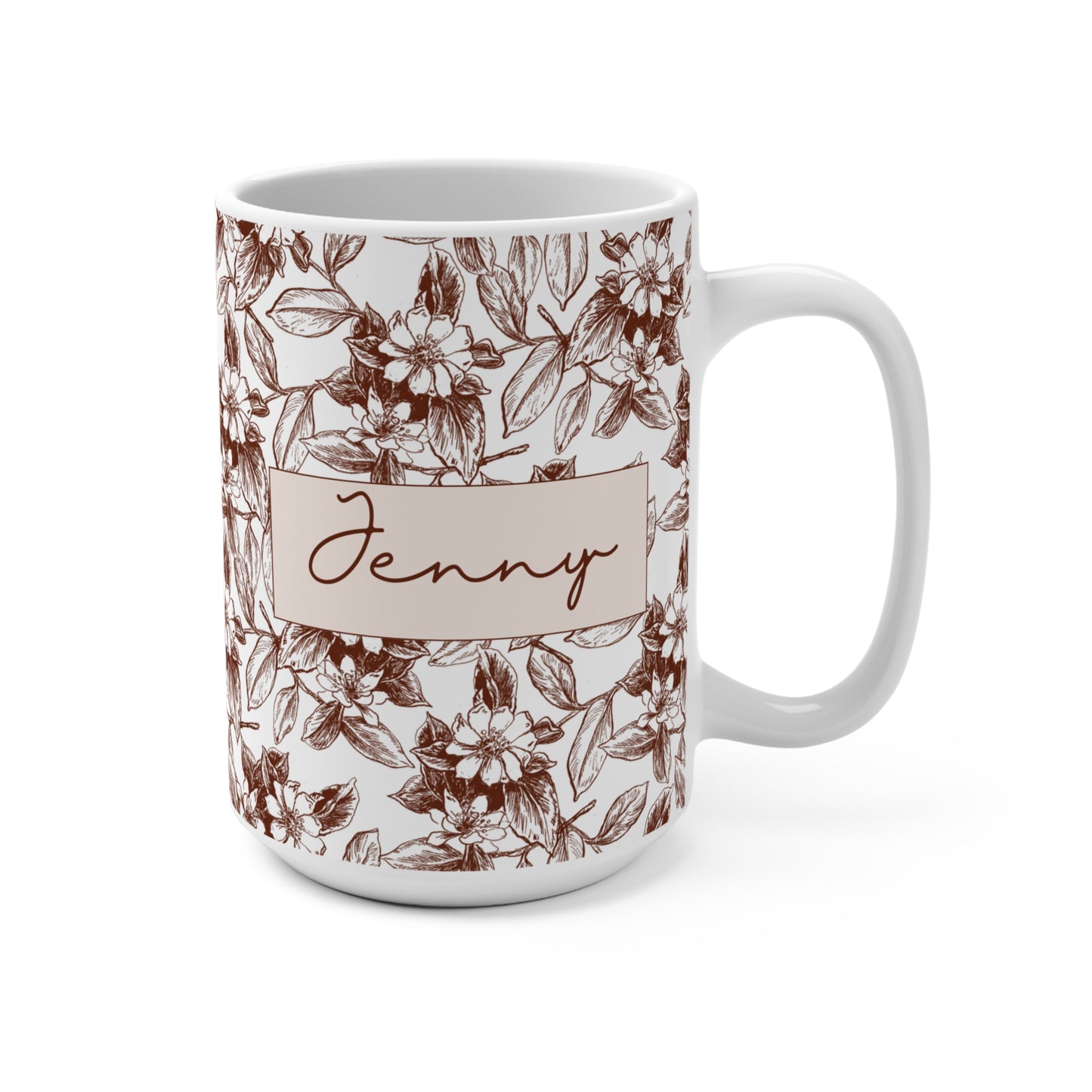 Thank you gift idea Floral Mug -Custom Name Coffee Cup It takes a Village