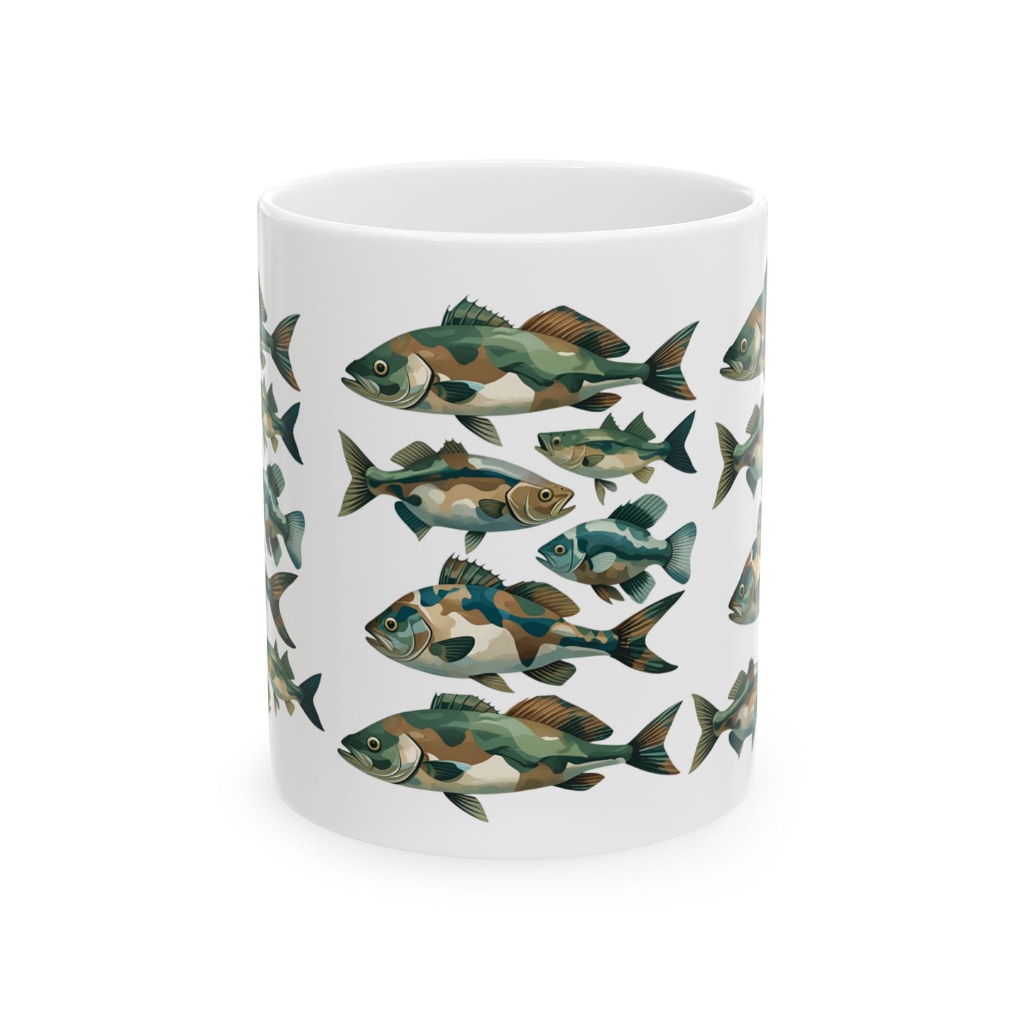 Artistic Fish Ceramic Mug - Perfect Gift for Fishing Dads and Grandpas