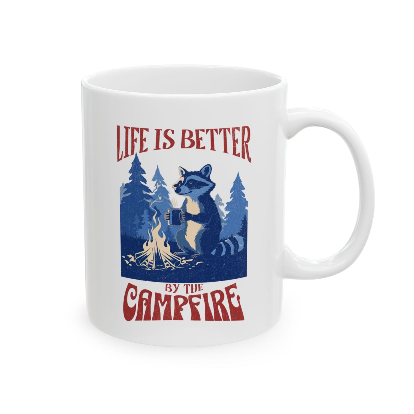 Vintage Raccoon Camping Mug gift - Outdoor Mug for Hikers