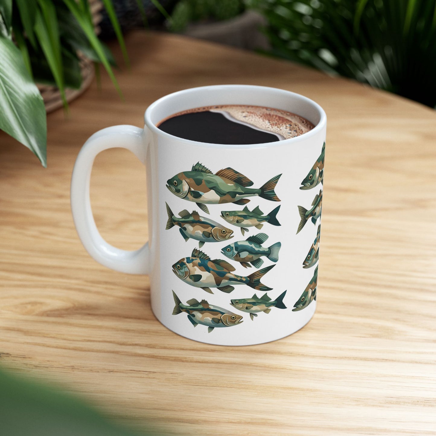 Artistic Fish Ceramic Mug - Perfect Gift for Fishing Dads and Grandpas