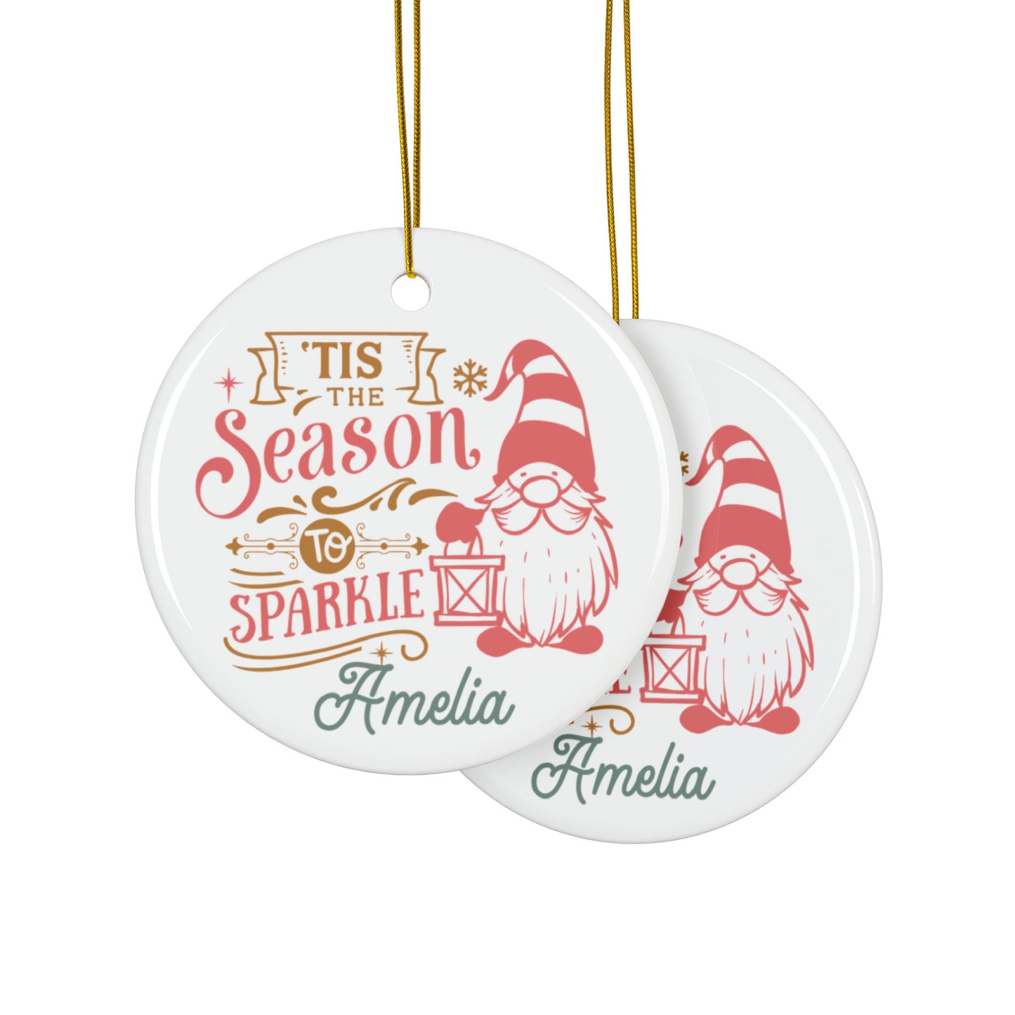 Pink Gnome Ornament for Friends Christmas Gift and Custom Tree Decoration and Ballet Gift