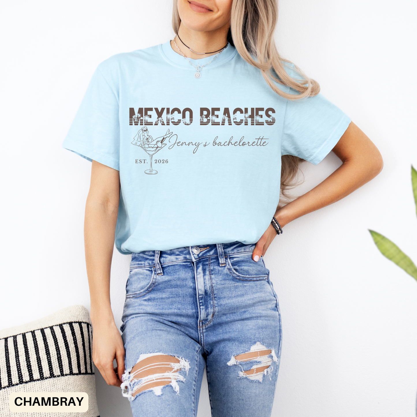 Bachelorette Beach Trip T-Shirt, Girls Mexico Bridal Shower Custom