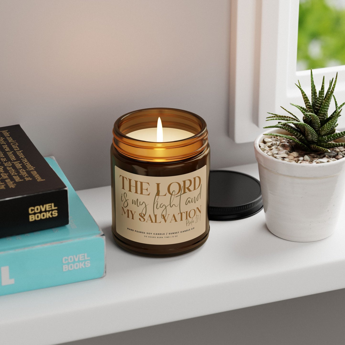 Christian candle gift with bible verse affirmation church group gift