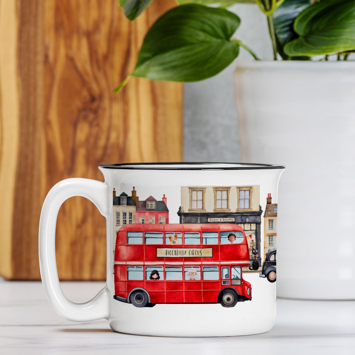 London Aesthetic Souvenir Mug, Stoneware Mug Gift Cute Coffee Mug