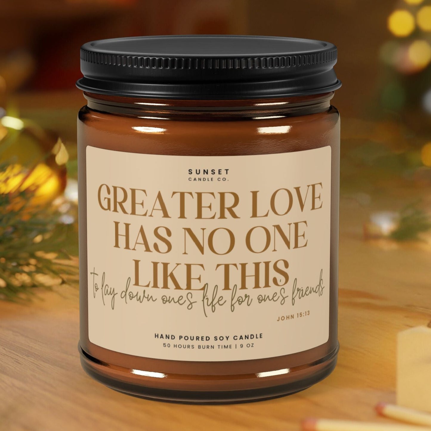 Candle with christian and catholic bible verse-Jesus-Love