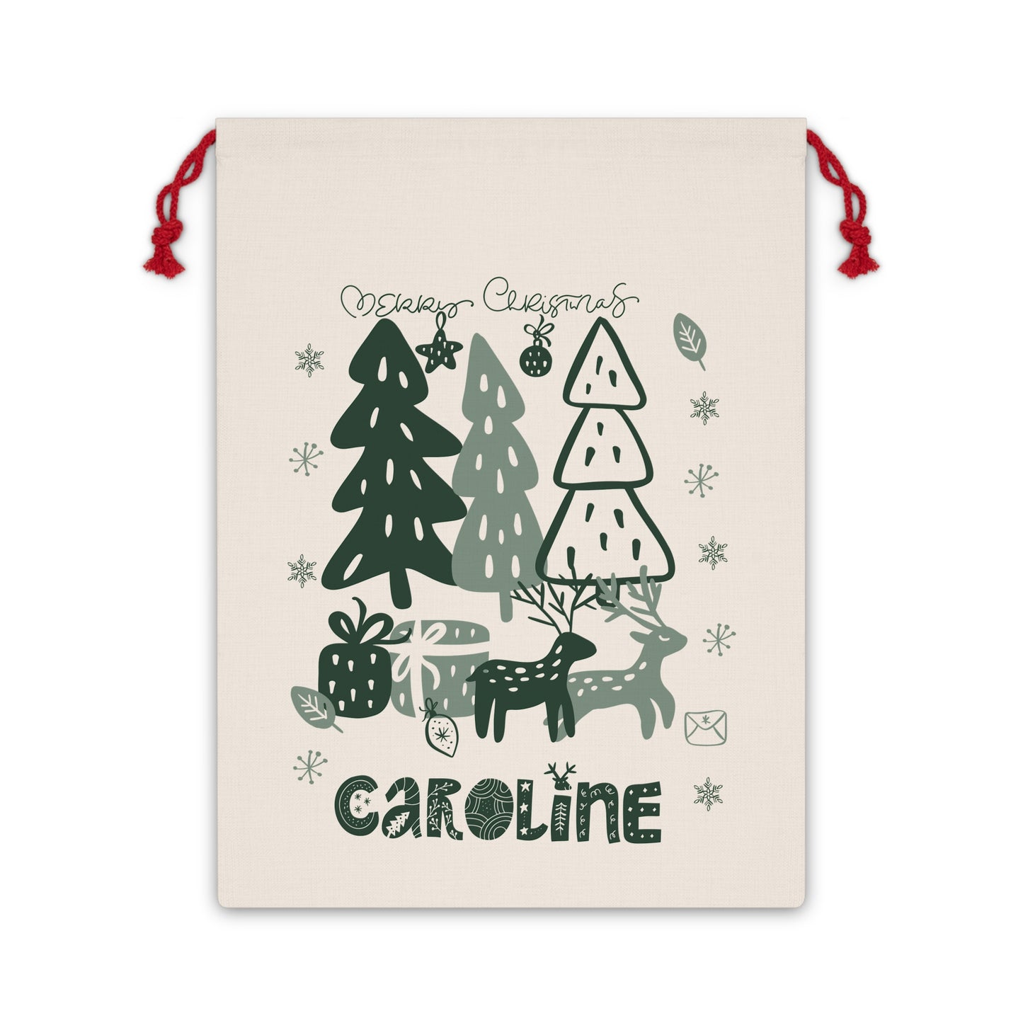 Nordic Christmas Santa Sack - Stocking Scandinavian design Mountains Christmas Hygge Home