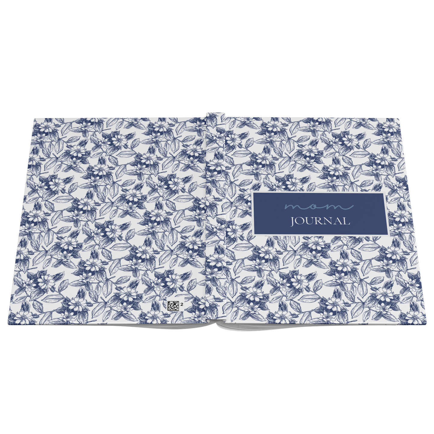 Mom_Journal_Blue_Toile_Design_Notebook_-_Open_Cover_Flat_Mockup.png