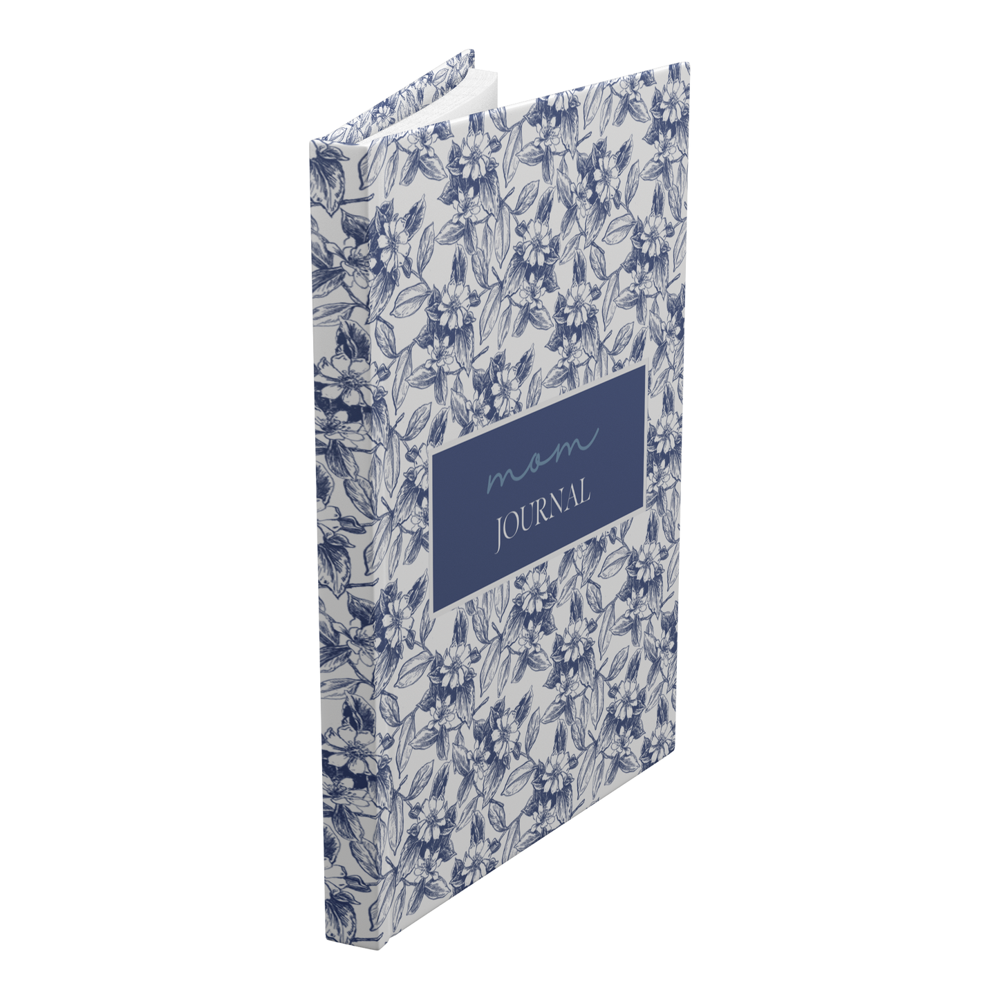 Mom_Journal_Blue_Toile_Design_Notebook_-_Standing_Angle_Mockup.png