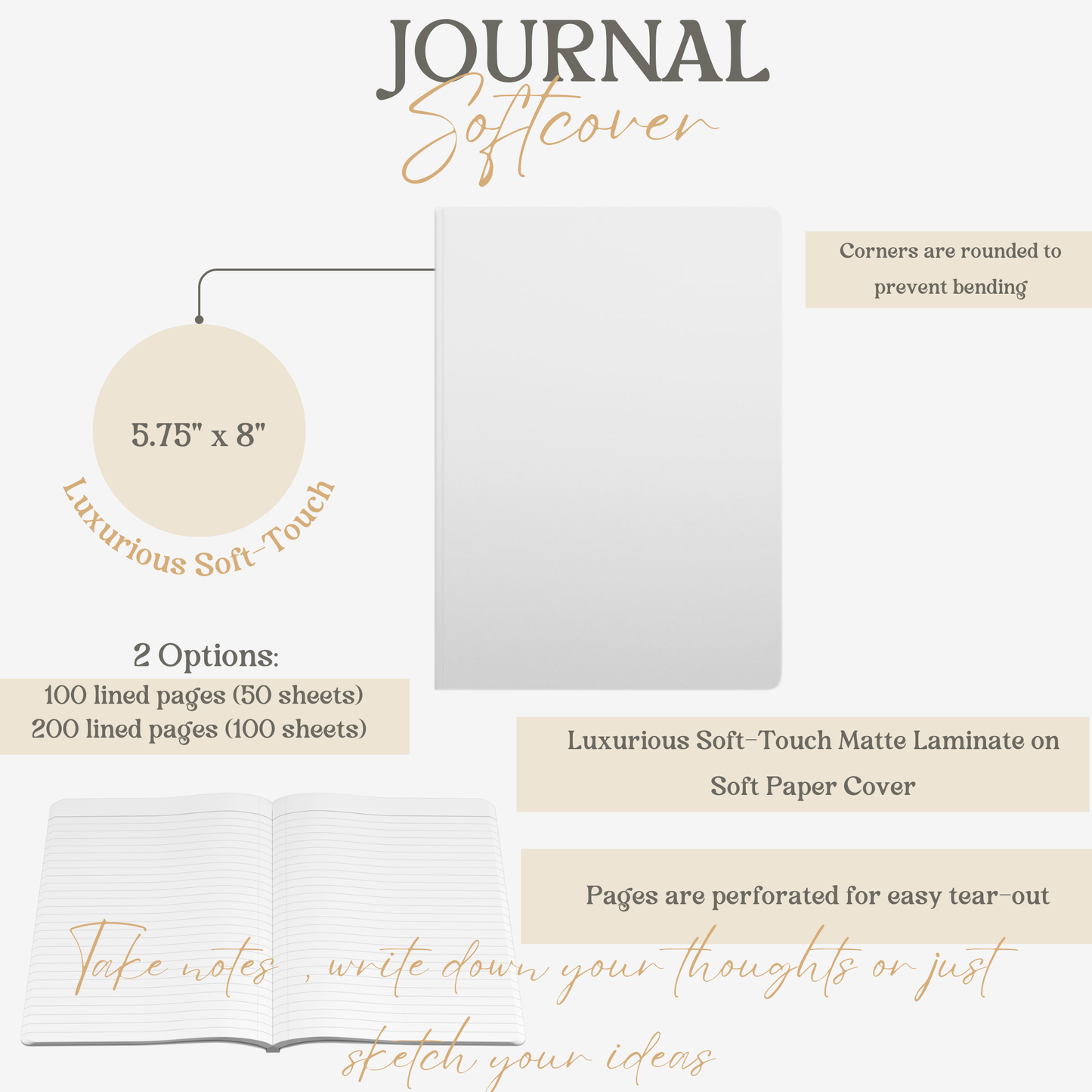 Journal Blue Floral Design with Thank you Message for friends and family