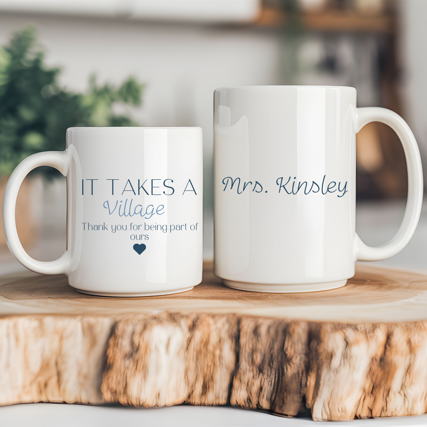 Thoughtful Gift for Teachers & Educators & Daycare- Personalized Coffee Mug "It takes a Village"