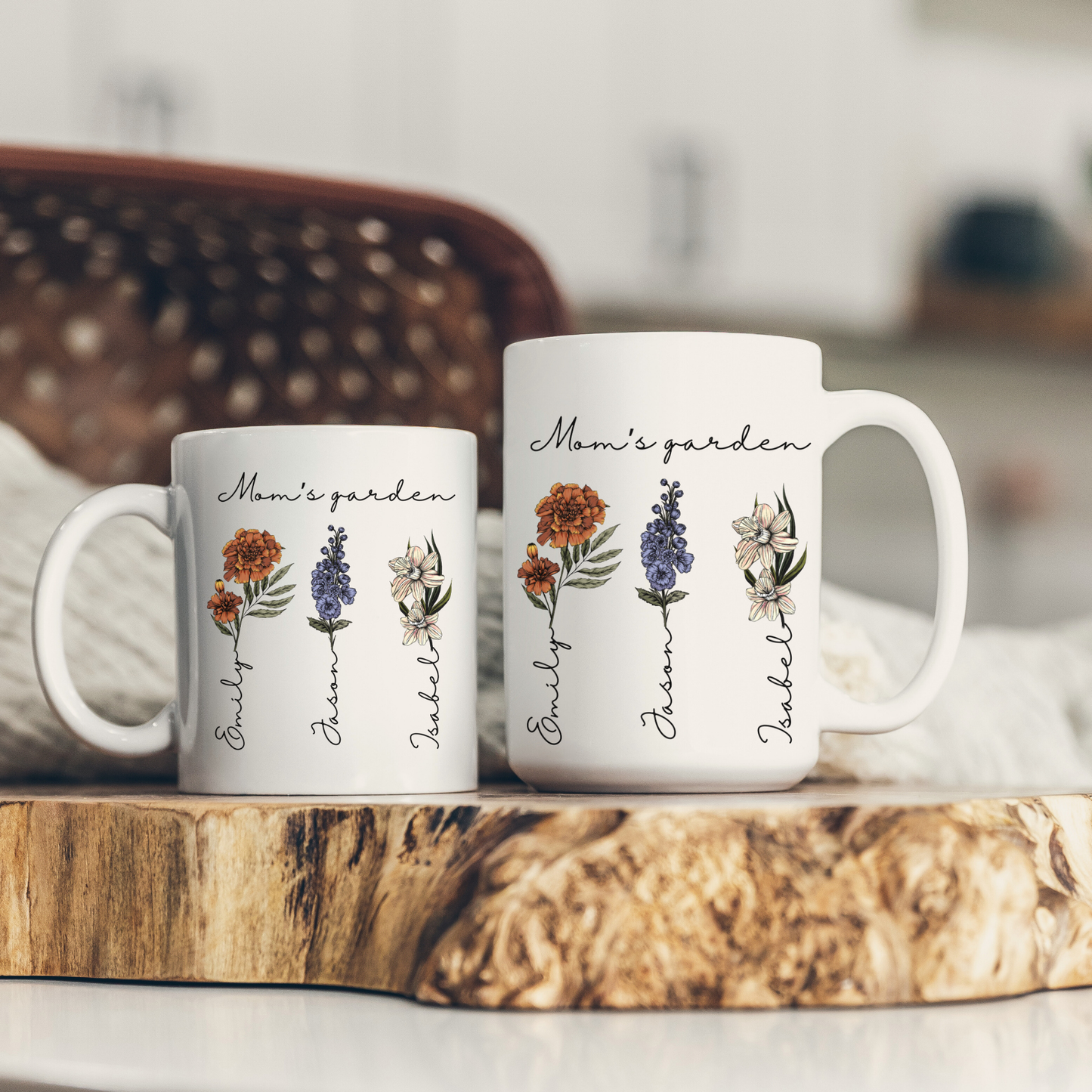 Birth Flower Custom Mug sentimental gift for mom