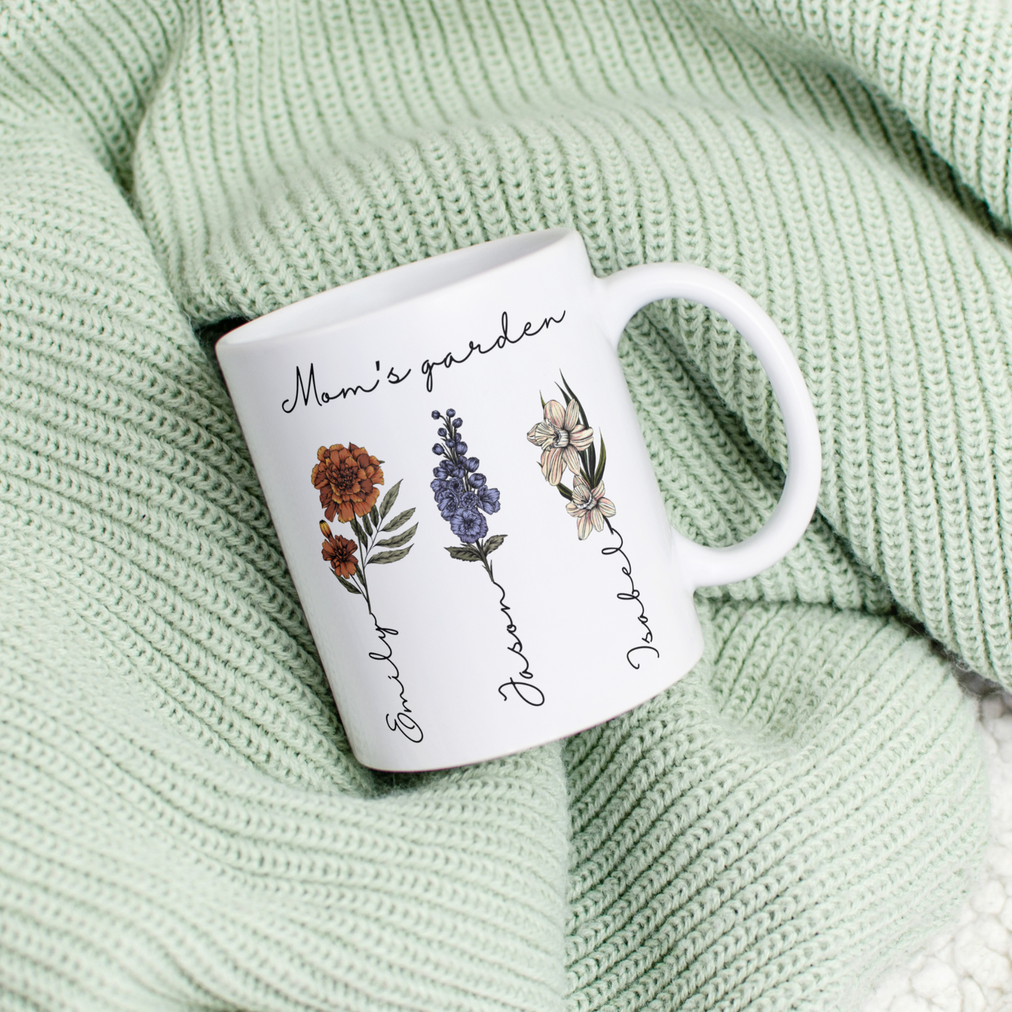 Birth Flower Custom Mug sentimental gift for mom