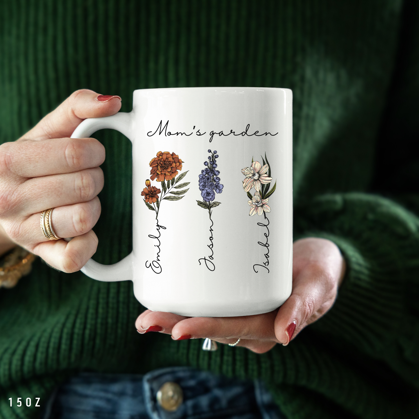Birth Flower Custom Mug sentimental gift for mom