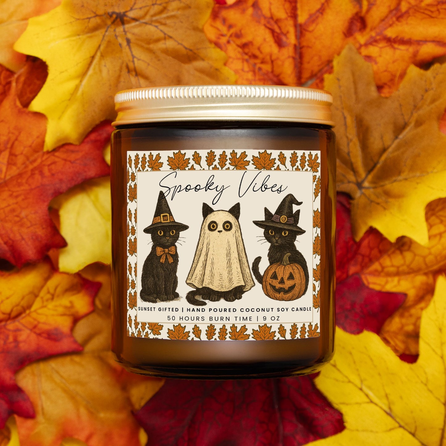Halloween Cat Candle - Spooky Fall Vibes Cozy Autumn Decor Gift - Cat Lover Gift