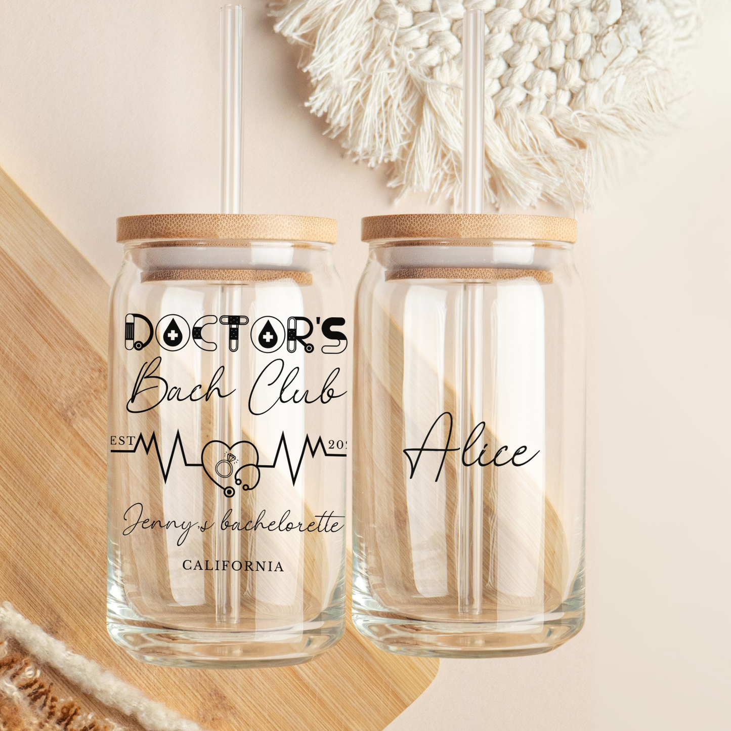 Doctor Bride Bachelorette Personalized Gift Iced Coffee Cup