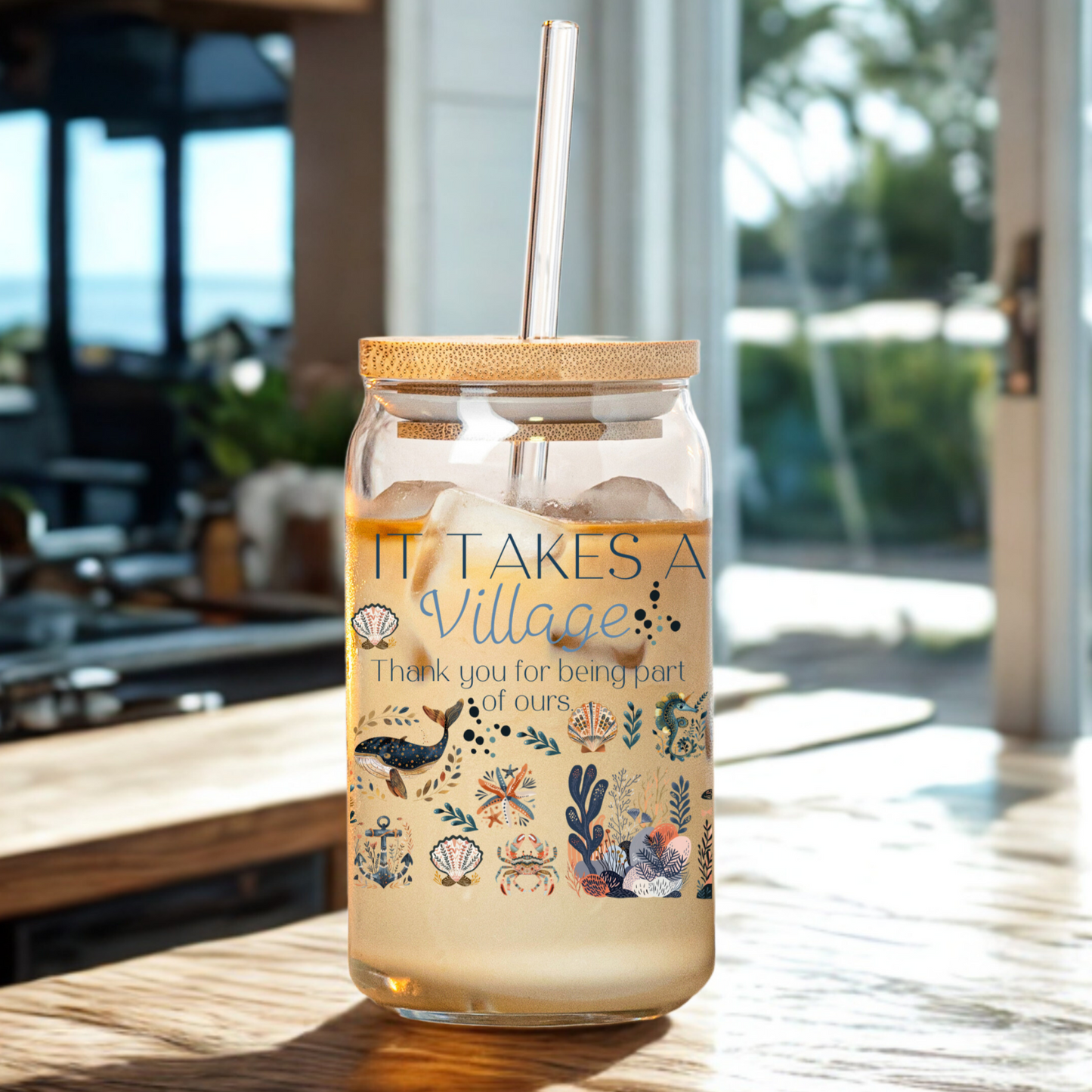 Coast Sea Life Themed Tumbler Thank You Gift idea for Friends and Family Appreciation
