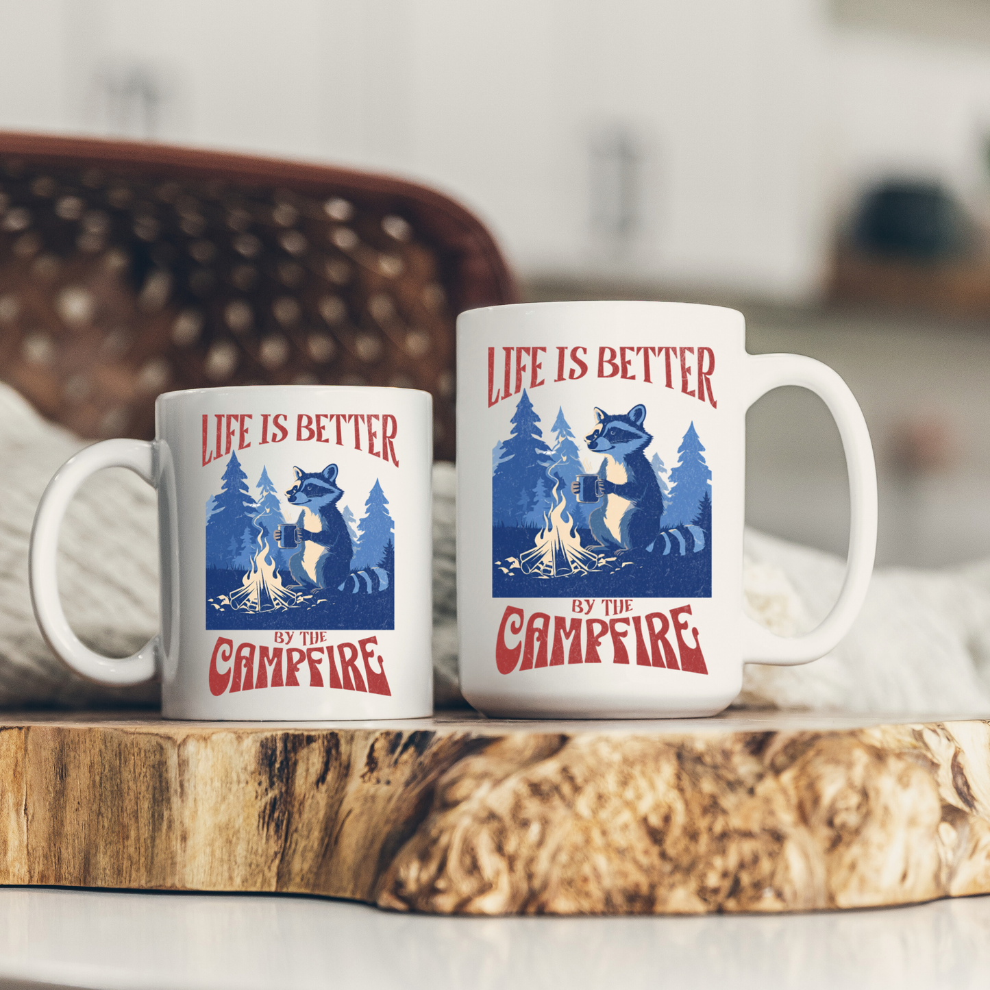 Vintage Raccoon Camping Mug gift - Outdoor Mug for Hikers