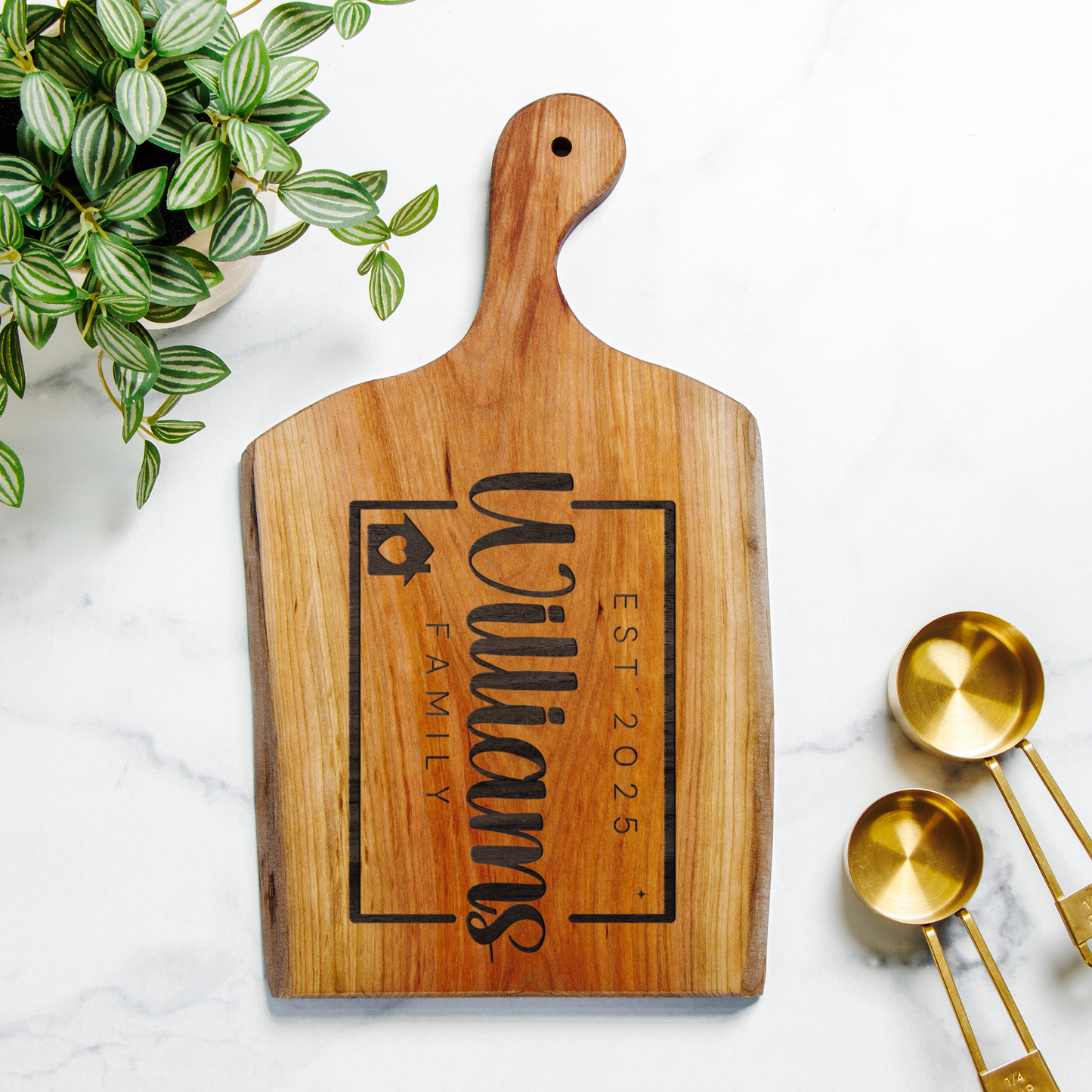 Family Custom Name Gift Artisan Wood Cutting-Serving Charcuterie Board