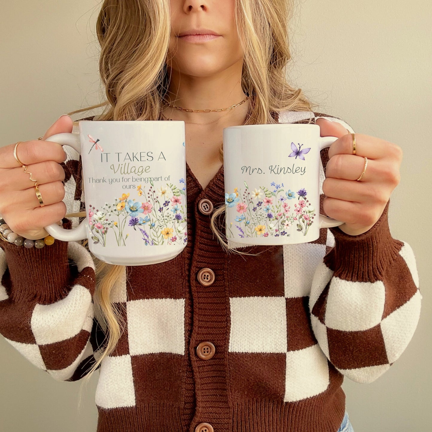 Thank you Gift for Babysitter, Nanny, Teacher and Daycare - Coffee Mug Wild Flowers