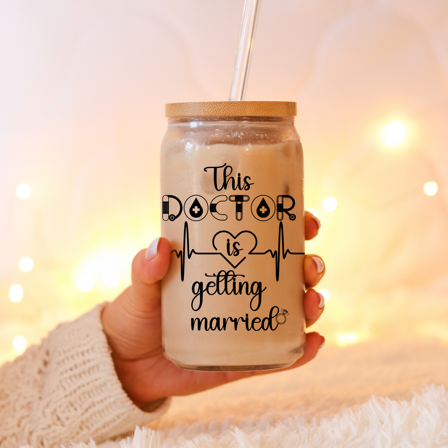 Doctor Wedding Gift -Personalized Iced coffee cup for Bridal Shower