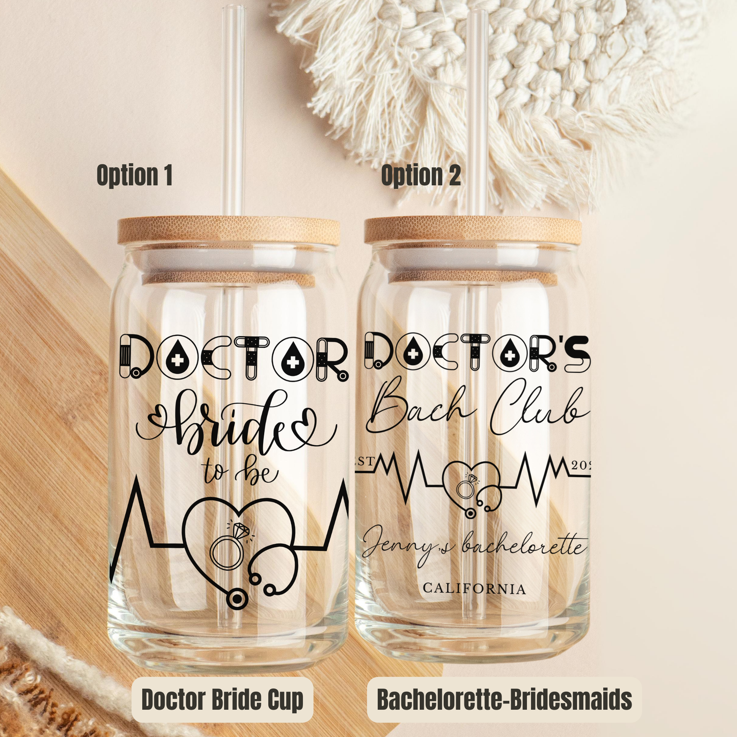 Doctor Bride Bachelorette Personalized Gift Iced Coffee Cup