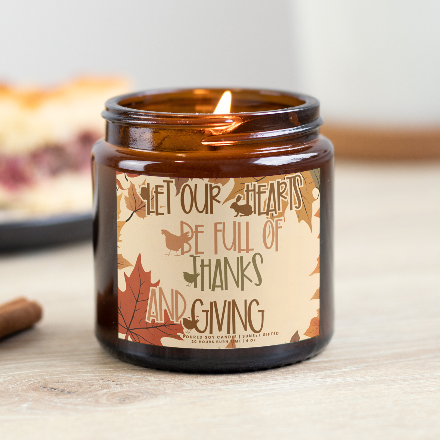 Thanksgiving Fall Scented Candle - Autumn Gift Cozy Home Hygge Gift