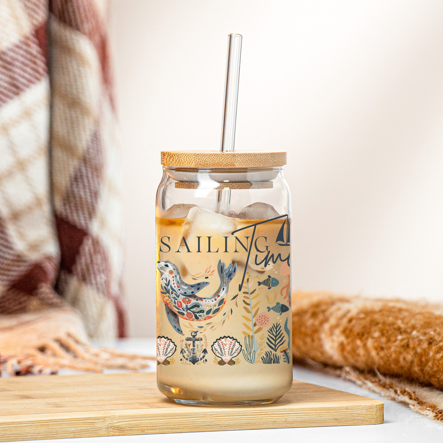 Sailing Gift Coffee Glass Tumbler - Boat Owner Appreciation