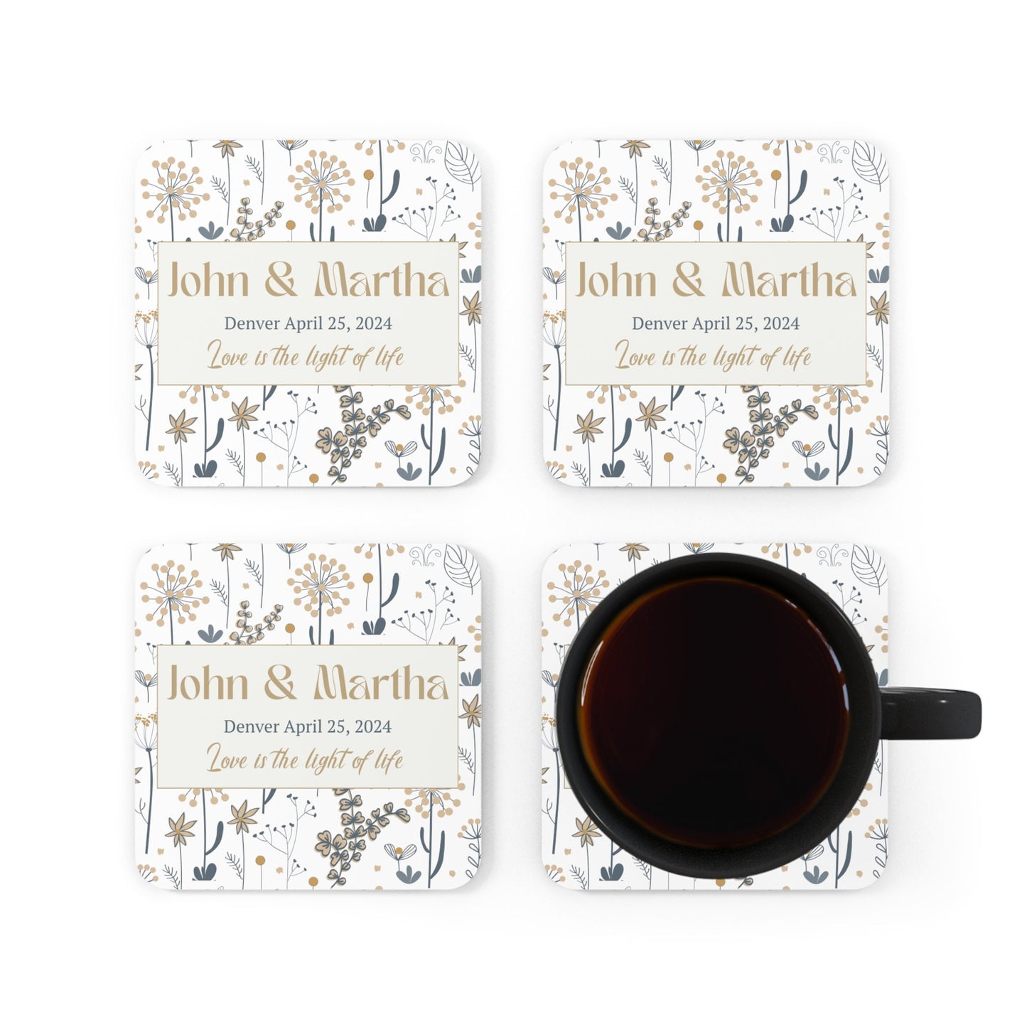 Rehearsal dinner and engagement Coaster Set - Wedding coasters Gift