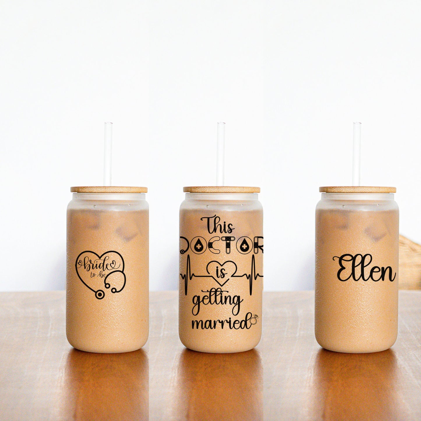 Doctor Wedding Gift -Personalized Iced coffee cup for Bridal Shower