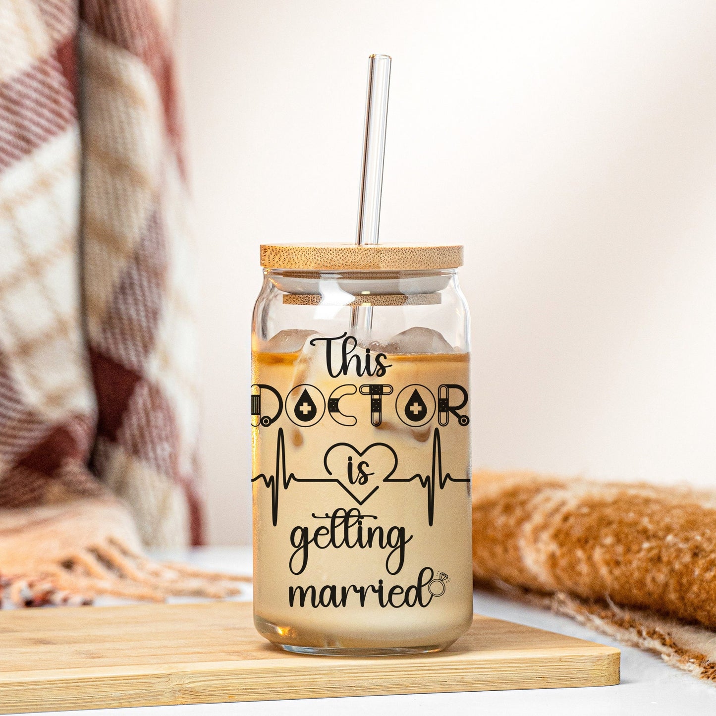 Doctor Wedding Gift -Personalized Iced coffee cup for Bridal Shower