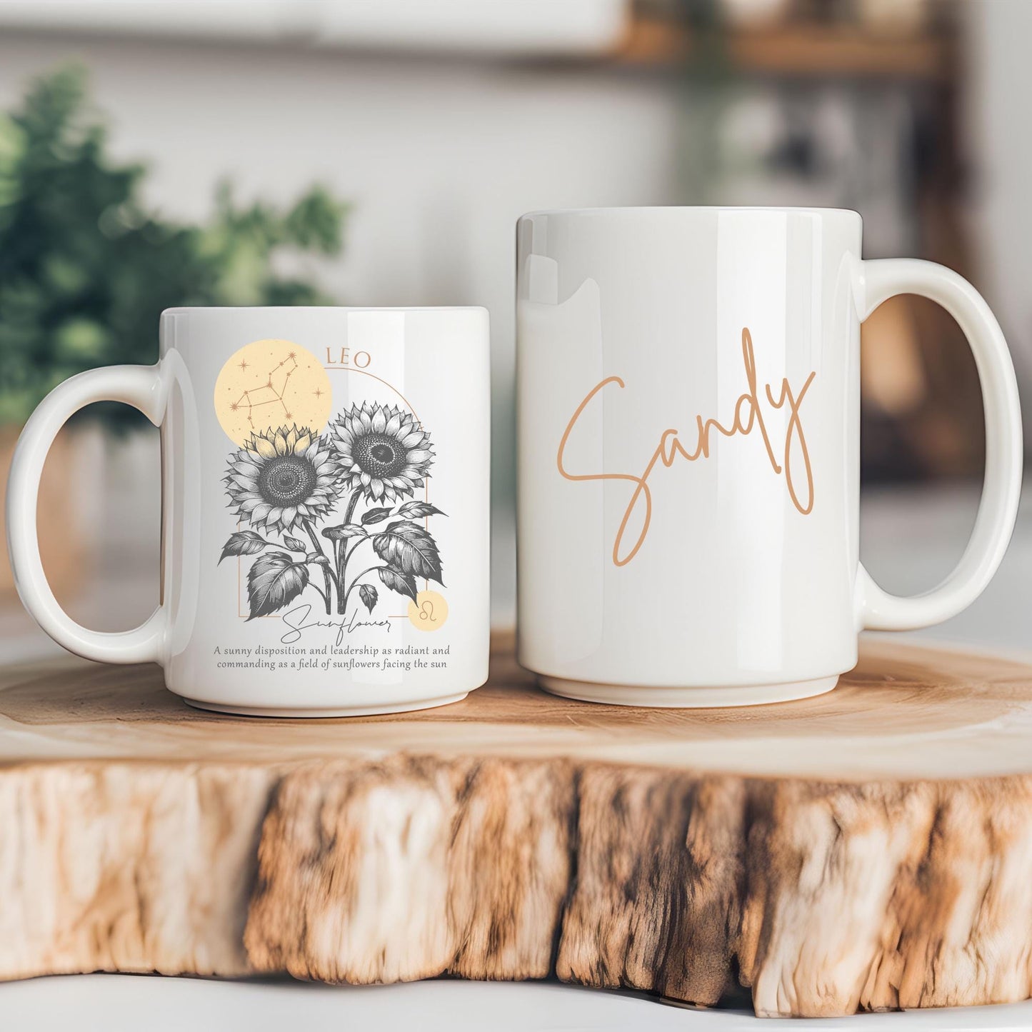 Zodiac sign mug gift - Birth Flower Cup